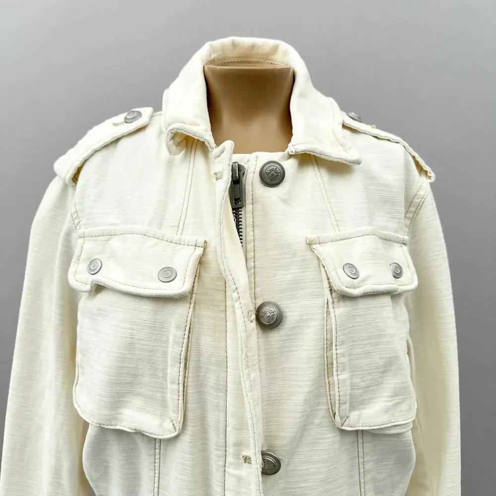 NWT Free People Not Your Brother's Utility Jacket Ecru Cream Women's Size XS - Picture 6 of 16